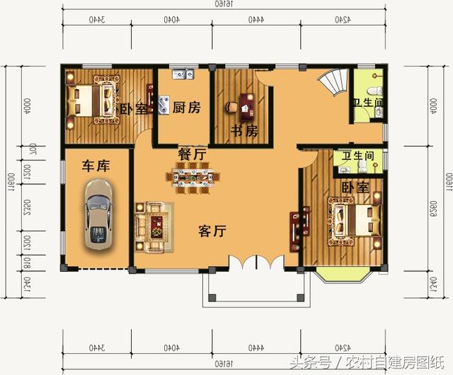 5款帶車庫的農(nóng)村別墅設(shè)計圖，有車的方便啦
