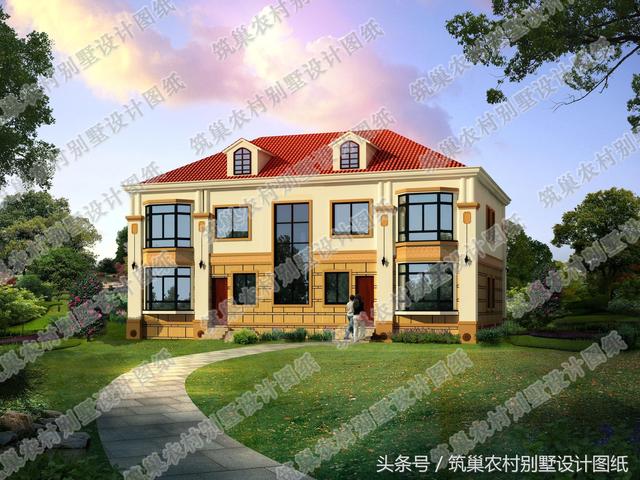 2024年全新農(nóng)村四間二層別墅設(shè)計(jì)圖，外觀美極了