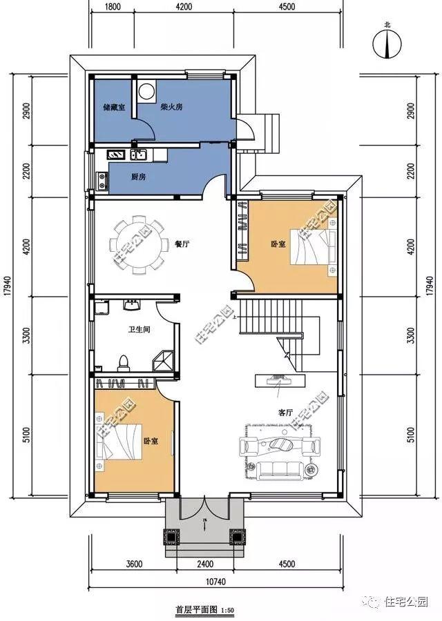 房間多的三層自建樓房設(shè)計(jì)方案圖，大家庭建造