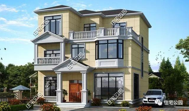 房間多的三層自建樓房設(shè)計(jì)方案圖，大家庭建造