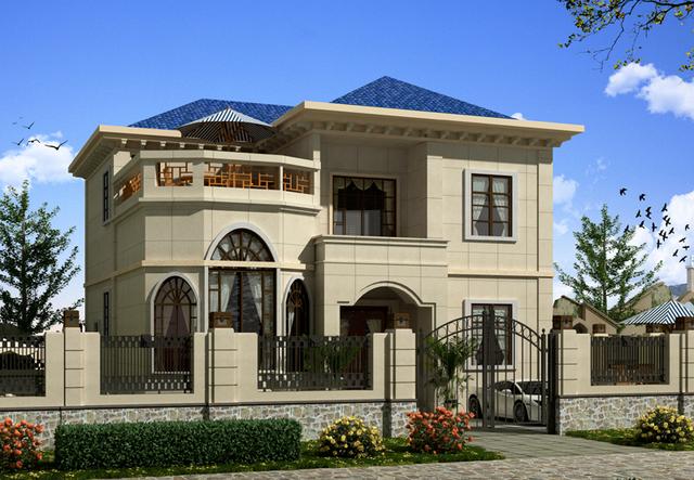 12X12米農(nóng)村二層房屋設(shè)計圖，外觀氣派，帶露臺