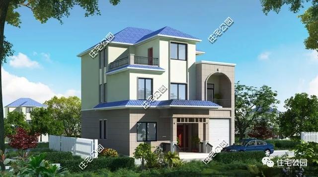 3款帶車庫(kù)的兩層半小別墅設(shè)計(jì)圖，造價(jià)30萬(wàn)左右