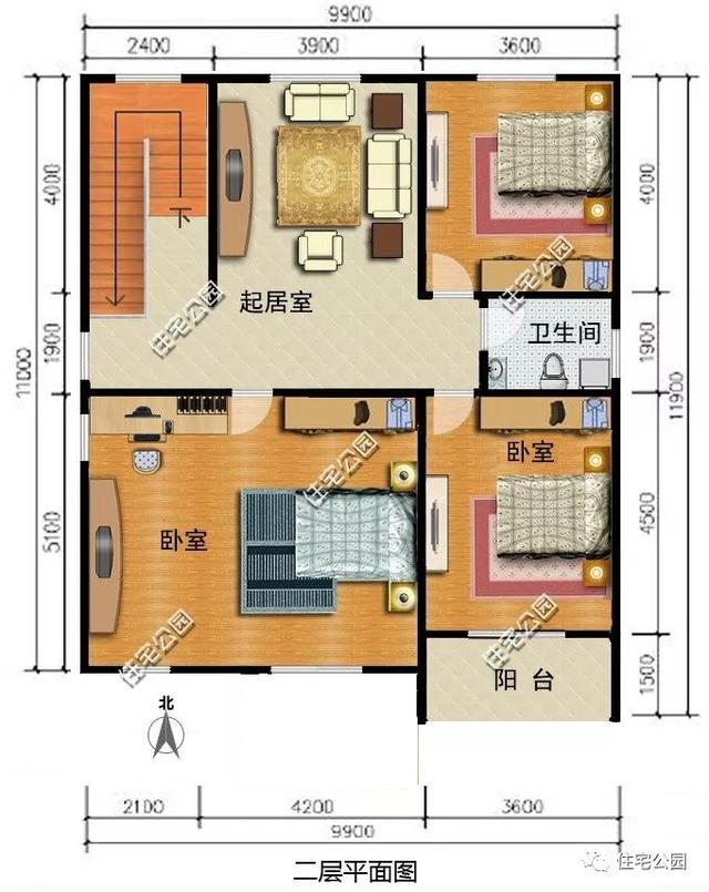 3款帶車庫(kù)的兩層半小別墅設(shè)計(jì)圖，造價(jià)30萬(wàn)左右