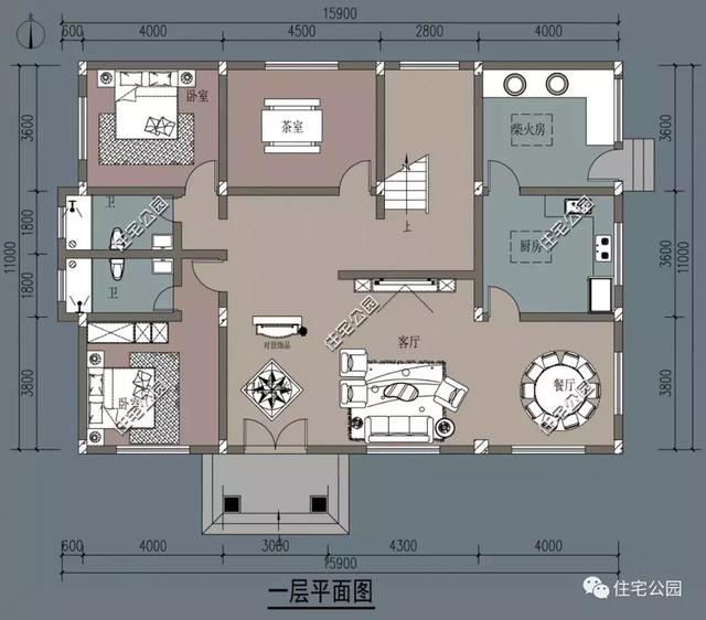 15X11米農(nóng)村兩層別墅設(shè)計方案，5室3廳帶露臺