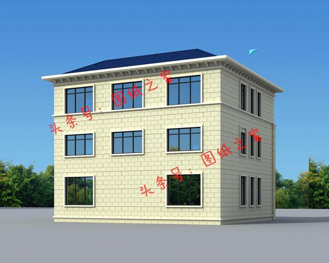 新農(nóng)村復(fù)式三層樓房設(shè)計(jì)圖，旋轉(zhuǎn)樓梯