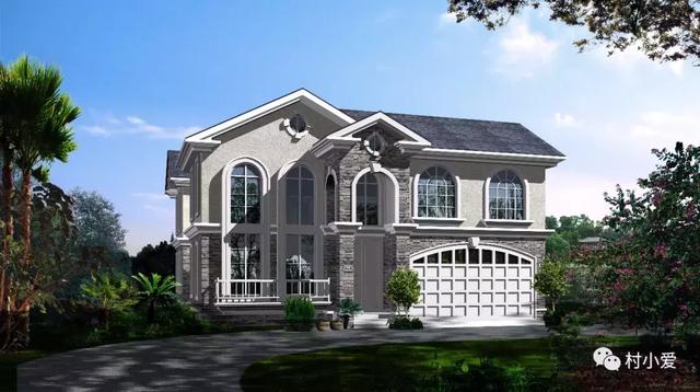 13×18m歐式二層小別墅設(shè)計圖，凹形布局有致