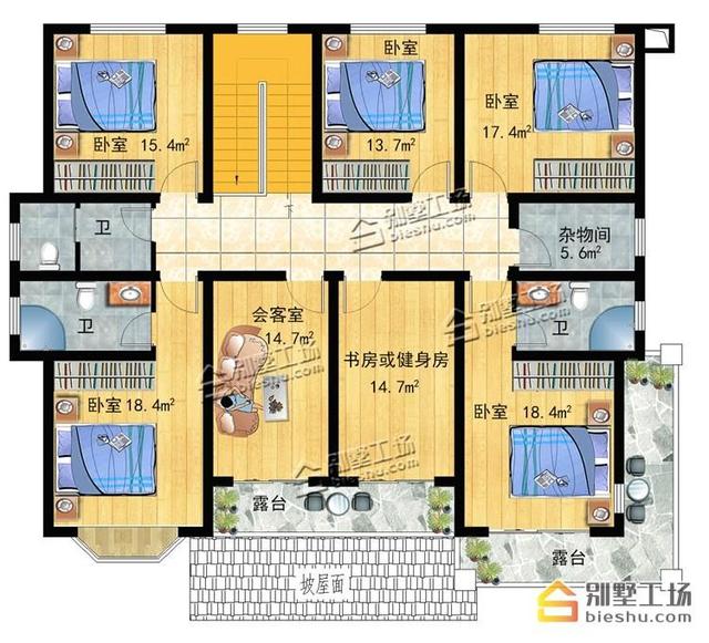 10個(gè)臥室二層別墅設(shè)計(jì)，大家庭也住得下