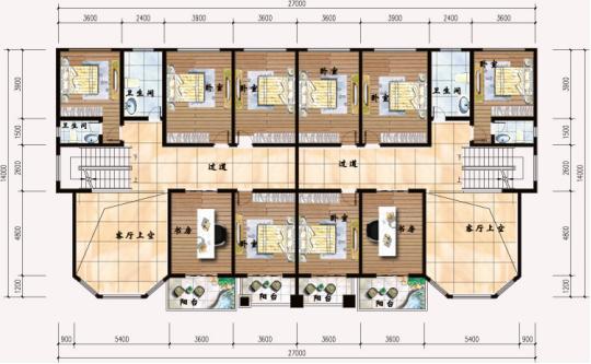3款兩層雙拼小別墅戶型圖，兄弟建房首選雙拼