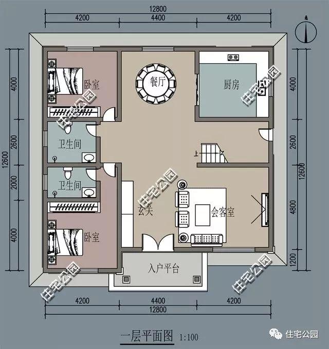 12X11米農(nóng)村3層房屋設(shè)計(jì)圖，2中戶型布局，看看建哪個(gè)