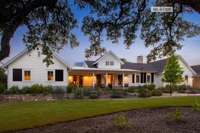 一層田園風(fēng)格別墅圖片，附室內(nèi)裝修圖