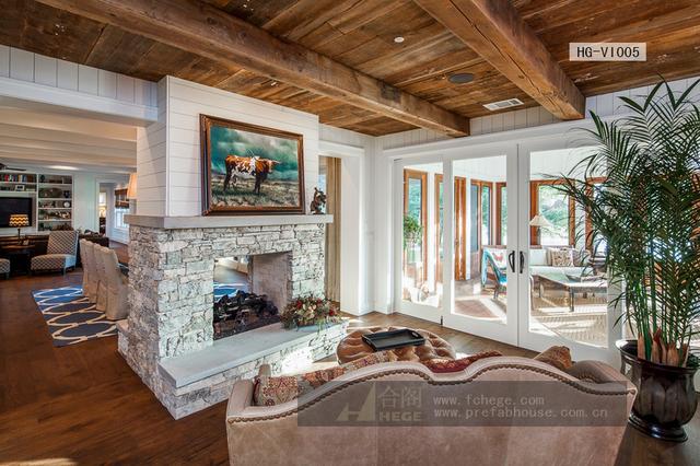 一層田園風(fēng)格別墅圖片，附室內(nèi)裝修圖