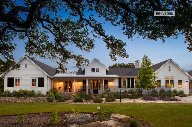 一層田園風(fēng)格別墅圖片，附室內(nèi)裝修圖