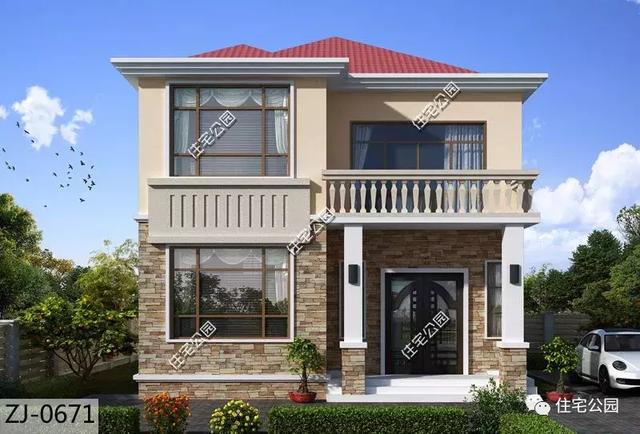 8米開間自建二層小住宅設(shè)計圖，麻雀雖小，五臟俱全