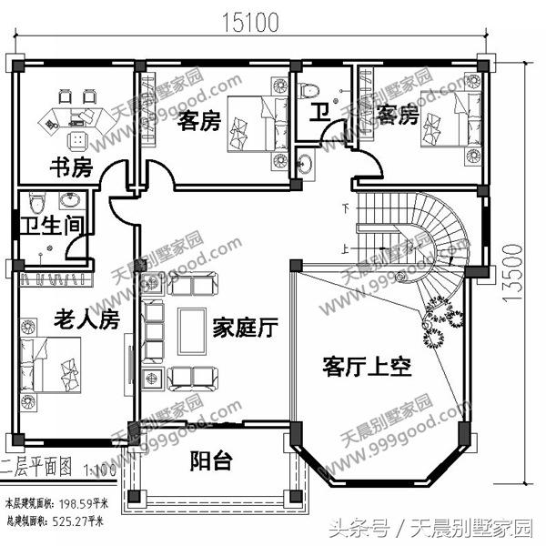 15*13米三層自建別墅方案圖，看起來高端、上檔次