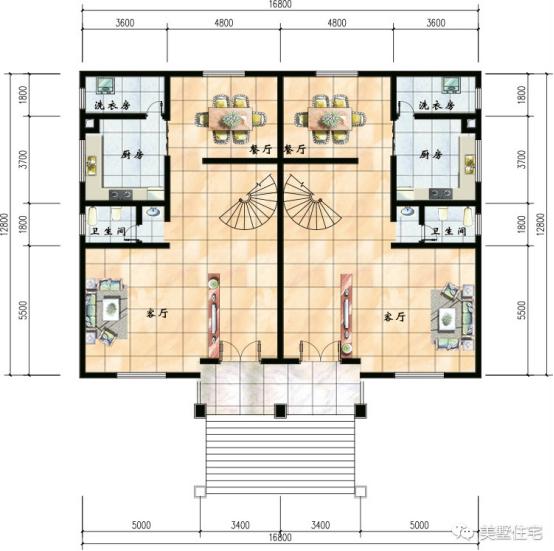 兄弟倆就該這樣自建房，2款三層雙拼樓房設(shè)計(jì)圖