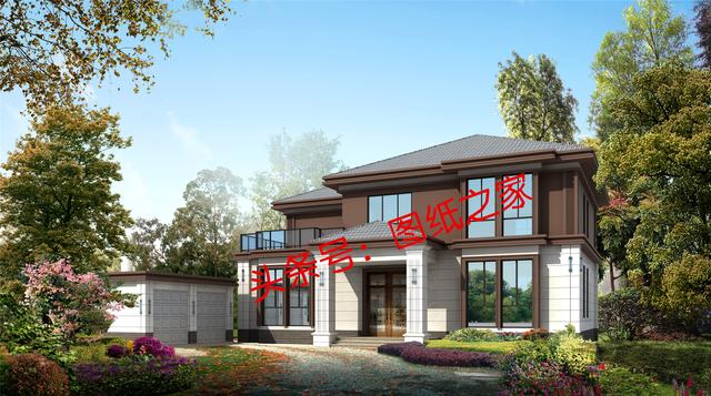 好看不貴的二層新中式別墅，帶玄關(guān)、車庫，20萬建好！