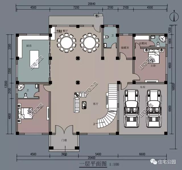 20X16米農(nóng)村二層別墅設(shè)計戶型圖，高端大氣，功能齊全