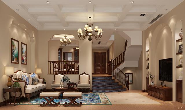 聯(lián)排別墅美式裝修風(fēng)格案例實拍，看完都豎大拇指