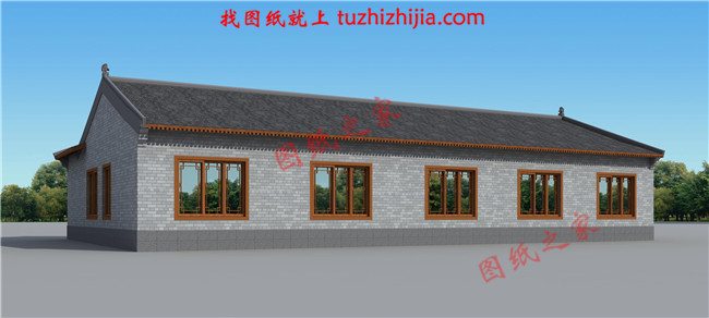 一層三合院自建房屋圖紙，外觀不僅古樸洋氣，而且戶型實(shí)用