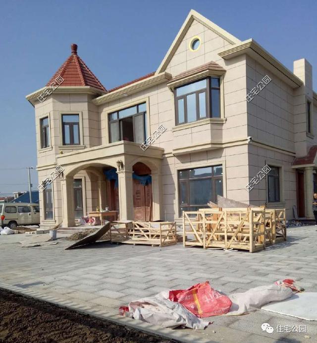 12X14米新農(nóng)村二層小別墅設(shè)計圖，附建好實拍照片