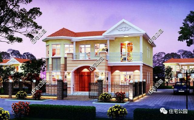 12X14米新農(nóng)村二層小別墅設(shè)計圖，附建好實拍照片