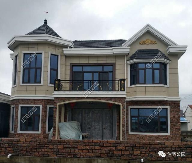 12X14米新農(nóng)村二層小別墅設(shè)計圖，附建好實拍照片