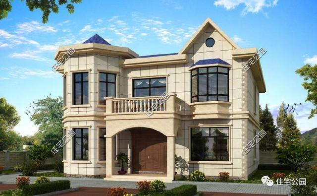 12X14米新農(nóng)村二層小別墅設(shè)計圖，附建好實拍照片