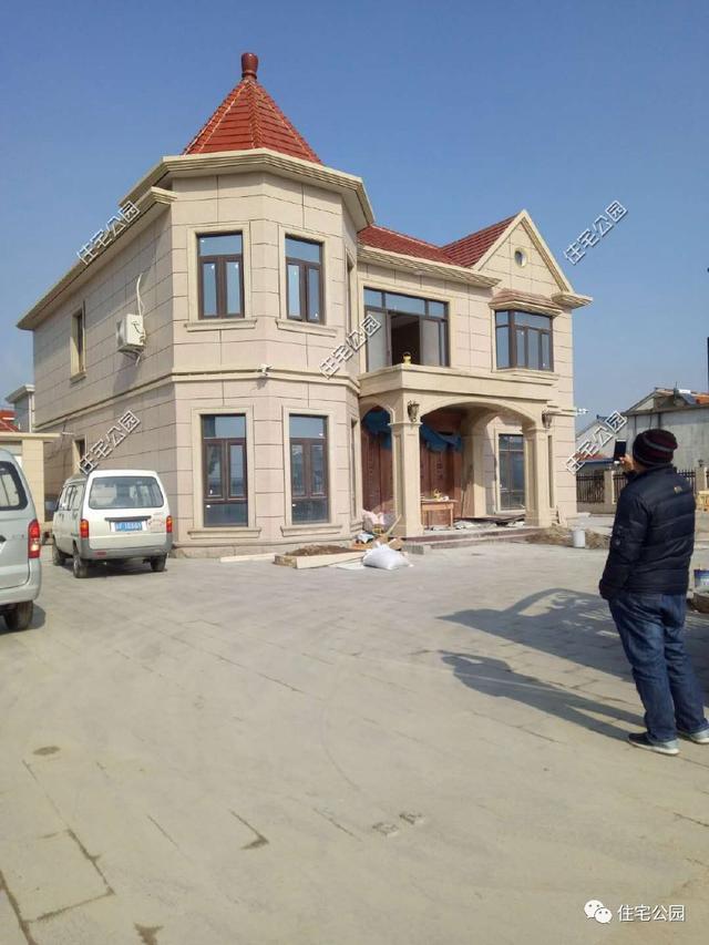 12X14米新農(nóng)村二層小別墅設(shè)計圖，附建好實拍照片