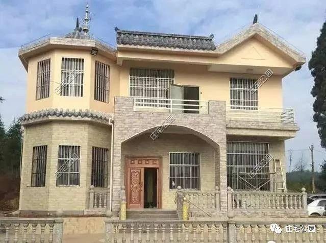 12X14米新農(nóng)村二層小別墅設(shè)計圖，附建好實拍照片