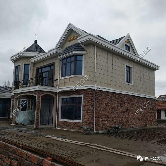 12X14米新農(nóng)村二層小別墅設(shè)計圖，附建好實拍照片