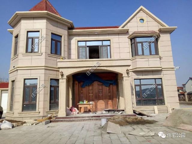 12X14米新農(nóng)村二層小別墅設(shè)計圖，附建好實拍照片