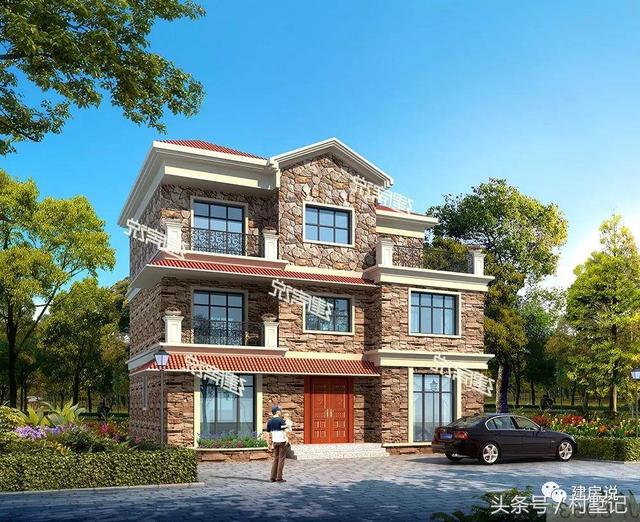 12x10米三層樓房設(shè)計圖，農(nóng)村自建房就該有個別墅的樣子