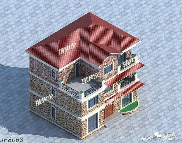 12x10米三層樓房設(shè)計圖，農(nóng)村自建房就該有個別墅的樣子
