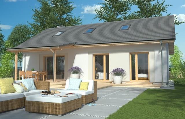 一層坡屋頂平房住宅設(shè)計(jì)效果圖，簡(jiǎn)單、現(xiàn)代