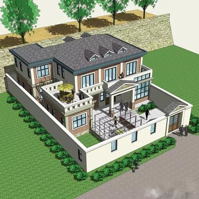 15*15米帶院子中式二樓別墅設(shè)計(jì)圖，品質(zhì)生活就靠它了