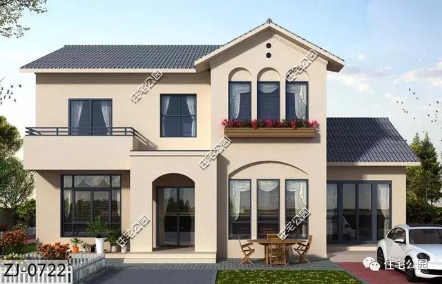 15X11米2層農(nóng)村小洋樓設(shè)計(jì)方案圖，漂亮、洋氣