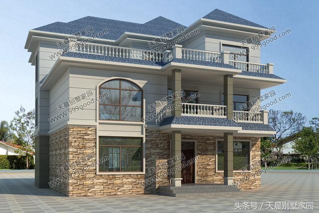 40萬帶大露臺的三層別墅設(shè)計圖，漂亮、高端