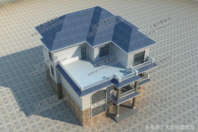 40萬帶大露臺的三層別墅設(shè)計圖，漂亮、高端