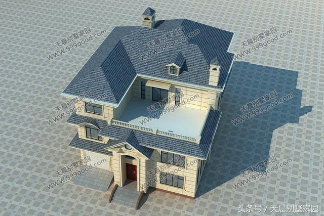 40萬帶大露臺的三層別墅設(shè)計圖，漂亮、高端