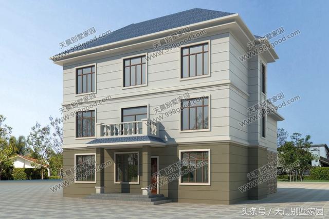 40萬帶大露臺的三層別墅設(shè)計圖，漂亮、高端