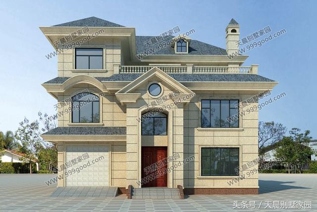 40萬帶大露臺的三層別墅設(shè)計圖，漂亮、高端