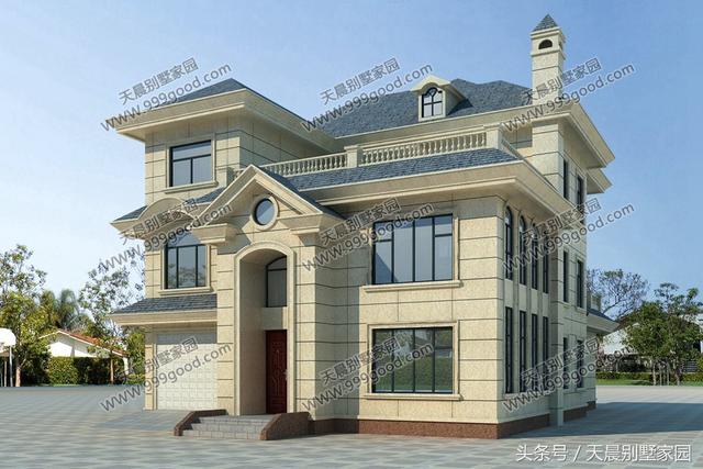 40萬帶大露臺的三層別墅設(shè)計圖，漂亮、高端