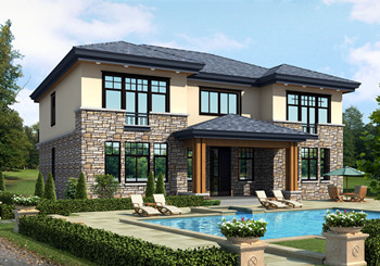 農(nóng)村二層住宅設(shè)計圖，大窗戶客廳，一起享受大面積采光的溫暖