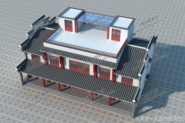 20X11米中式徽派2層別墅設(shè)計圖，喜歡徽派建筑的過來看看