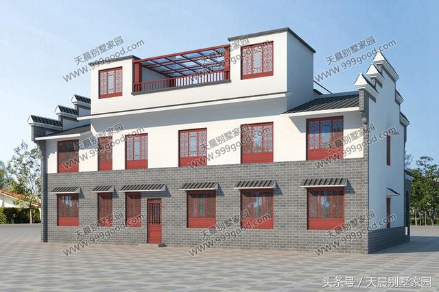 20X11米中式徽派2層別墅設(shè)計圖，喜歡徽派建筑的過來看看