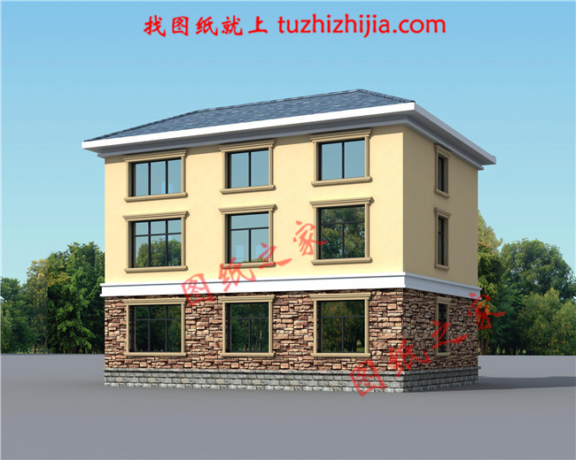 100左右鄉(xiāng)下三層樓房設(shè)計(jì)圖，戶型方正，小面積宅基地的福音