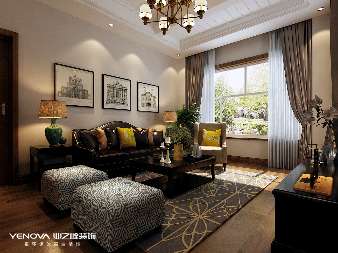 碧桂園別墅設(shè)計(jì)美式風(fēng)格裝修效果圖，高端、大氣