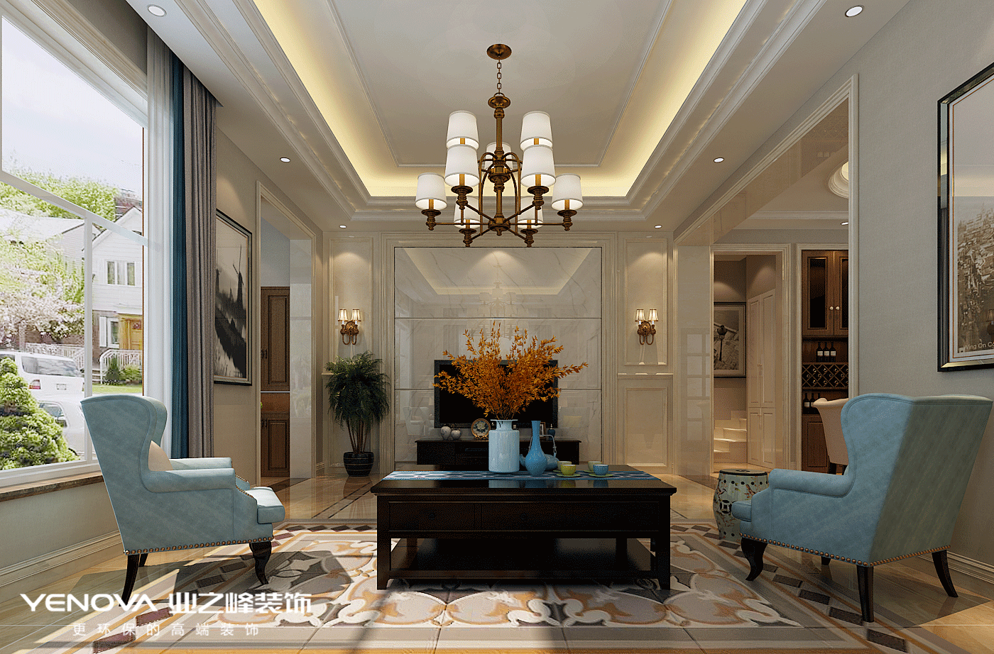 碧桂園別墅設(shè)計(jì)美式風(fēng)格裝修效果圖，高端、大氣