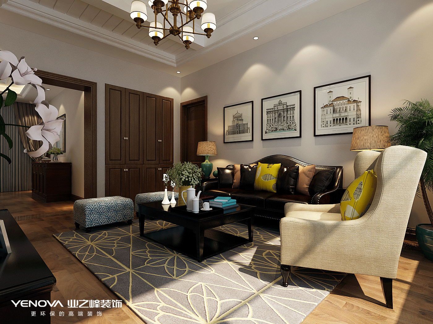 碧桂園別墅設(shè)計(jì)美式風(fēng)格裝修效果圖，高端、大氣