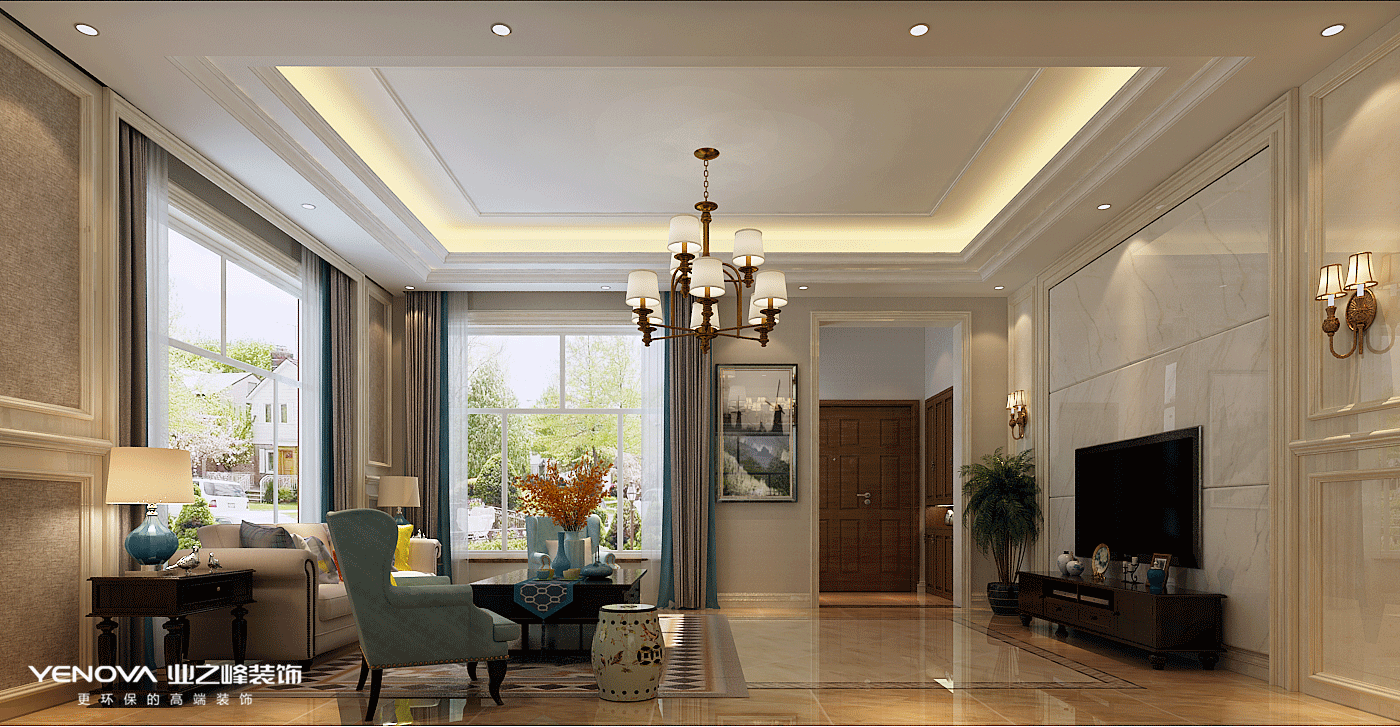 碧桂園別墅設(shè)計(jì)美式風(fēng)格裝修效果圖，高端、大氣